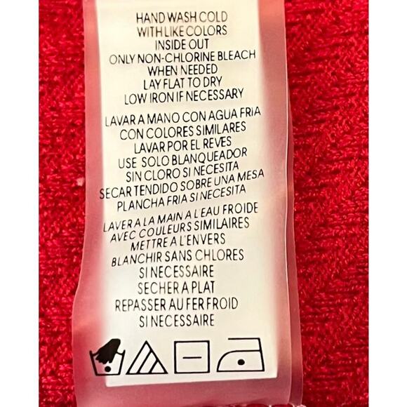 CALVIN KLEIN LONG RAGLAN SLV PULL-OVER RIBBED KNIT SWEATER, WOMENS, XL, RED - Picture 12 of 12